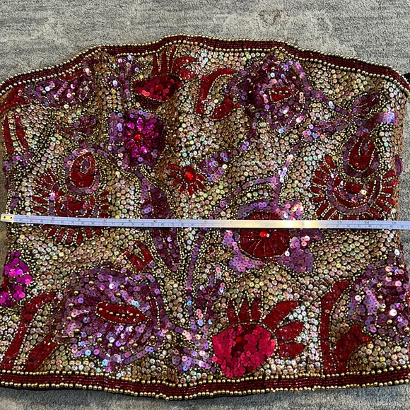 Gorgeous Vintage Oleg Cassini Black Tie Strapless Corset Like Top - Picture 5 of 7